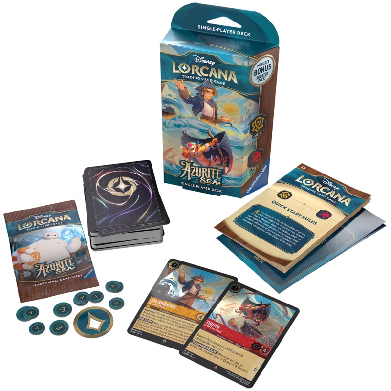 Disney - Lorcana - Azurite Sea - Starter Deck - Amber and Ruby - Jim Hawkins and Tigger