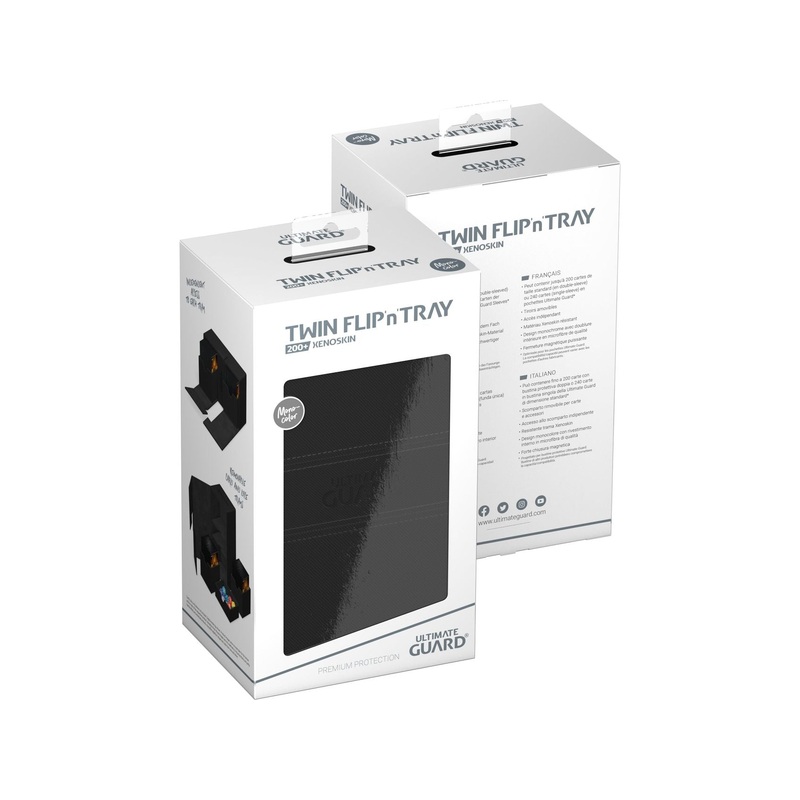 Ultimate Guard - Twin Flip N Tray Deck Case - Monocolor Black Xenoskin - 200