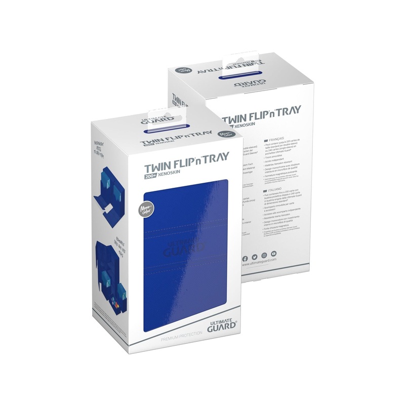 Ultimate Guard - Twin Flip N Tray Deck Case - Monocolor Blue Xenoskin - 200