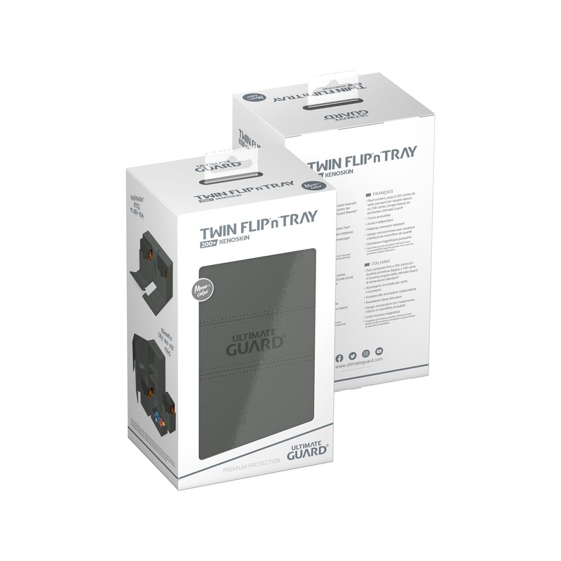 Ultimate Guard - Twin Flip N Tray Deck Case - Monocolor Grey Xenoskin - 200