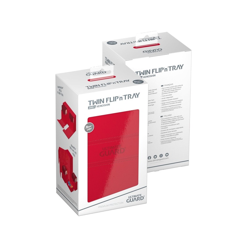 Ultimate Guard - Twin Flip N Tray Deck Case - Monocolor Red Xenoskin - 200