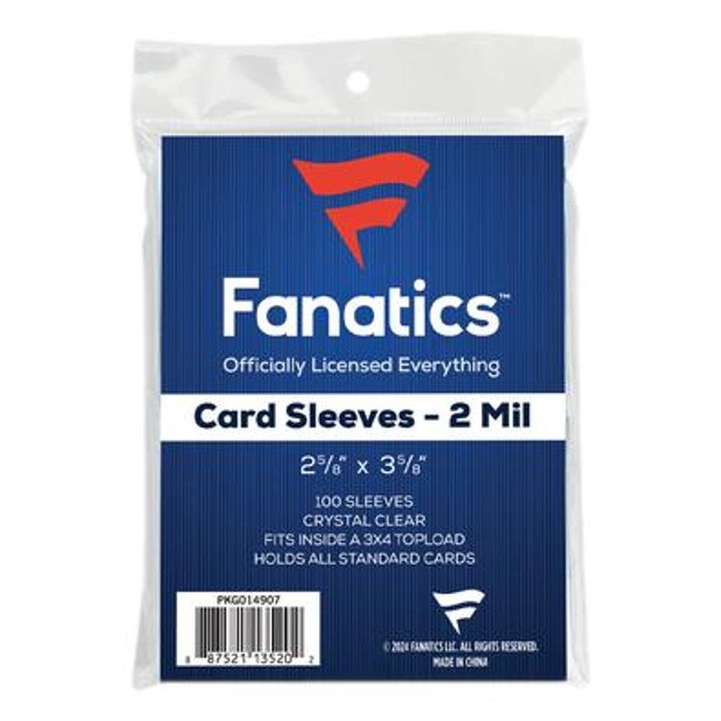 Fanatics - Soft Sleeves - Penny Card Sleeves - 2 5/8" x 3 5/8" - Package of 100