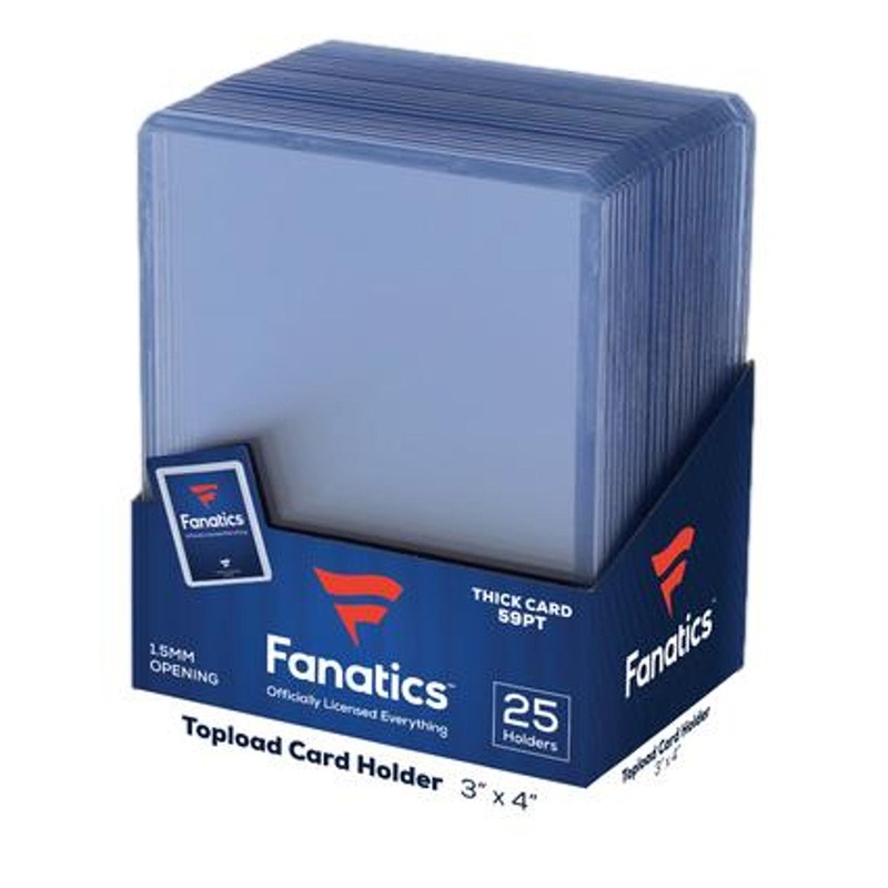 Fanatics - Trading Card Top Loaders - 3x4 Inch Thick 59pt - Package of 25
