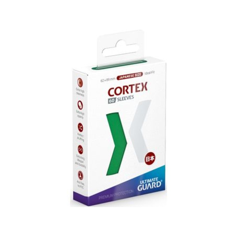 Ultimate Guard - Cortex Sleeves - Japanese Size - Glossy - Green - 60 Count