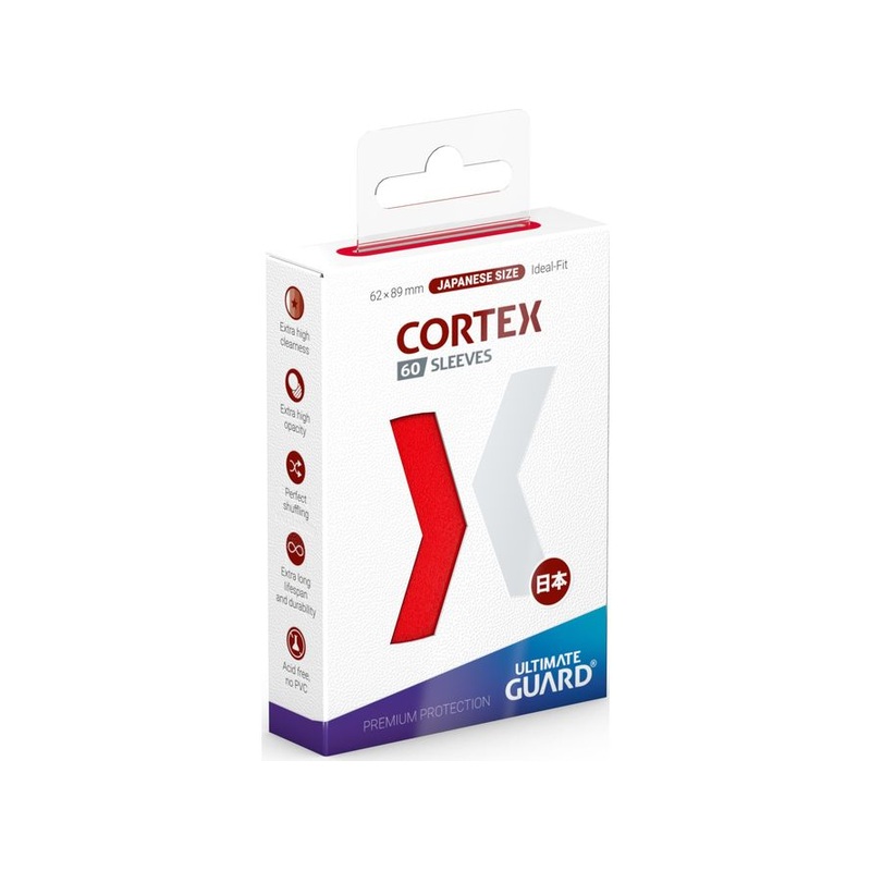 Ultimate Guard - Cortex Sleeves - Japanese Size - Glossy - Red - 60 Count