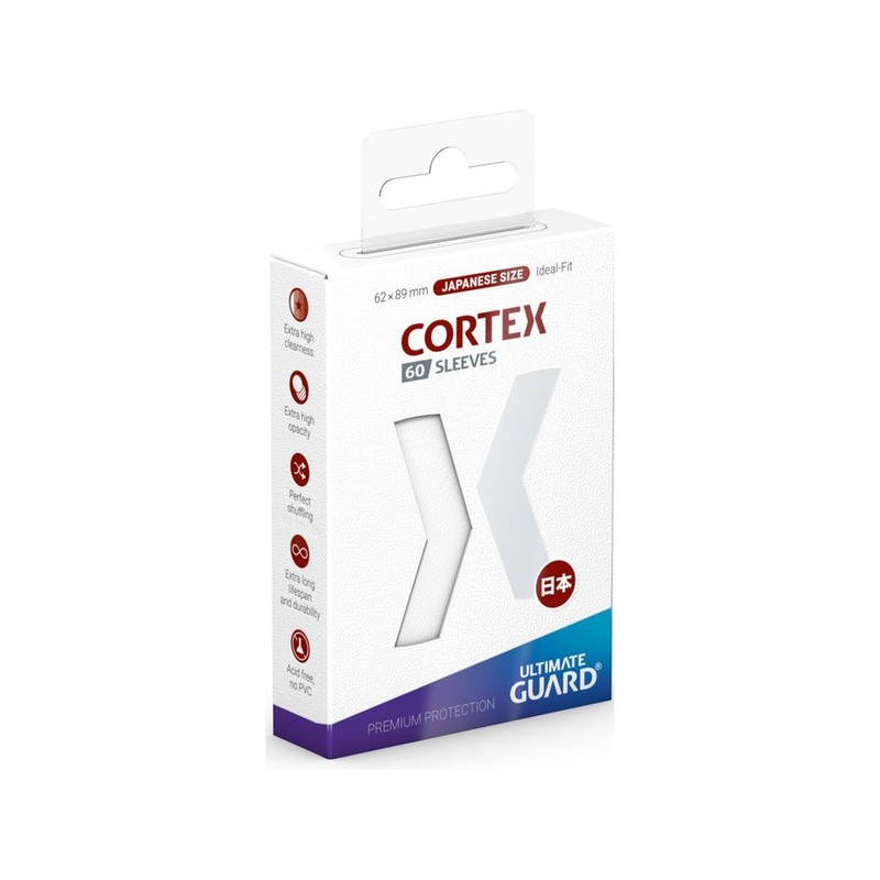 Ultimate Guard - Cortex Sleeves - Japanese Size - Glossy - White - 60 Count