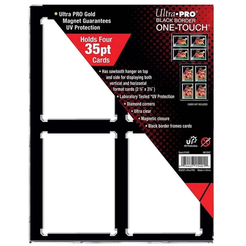 Ultra Pro - Magnetized One Touch - 4-Card Holder - Black Border