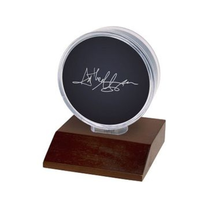 Ultra Pro - Puck Holder with Dark Wood Base