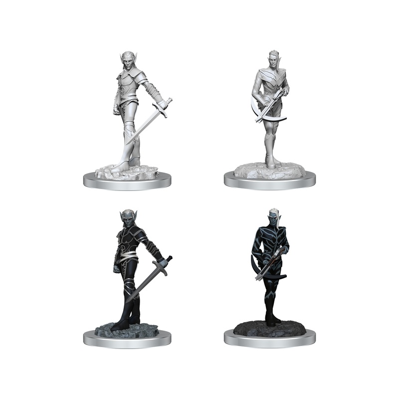 Wizkids - Dungeons and Dragons - Unpainted Miniature - Nolzurs Marvellous Miniatures - Drow Fighters - 90525