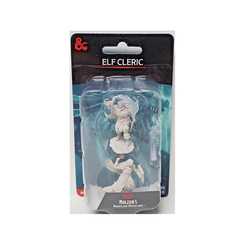 Wizkids - Dungeons and Dragons - Unpainted Miniature - Nolzurs Marvellous Miniatures - Elf Cleric Male - 90404
