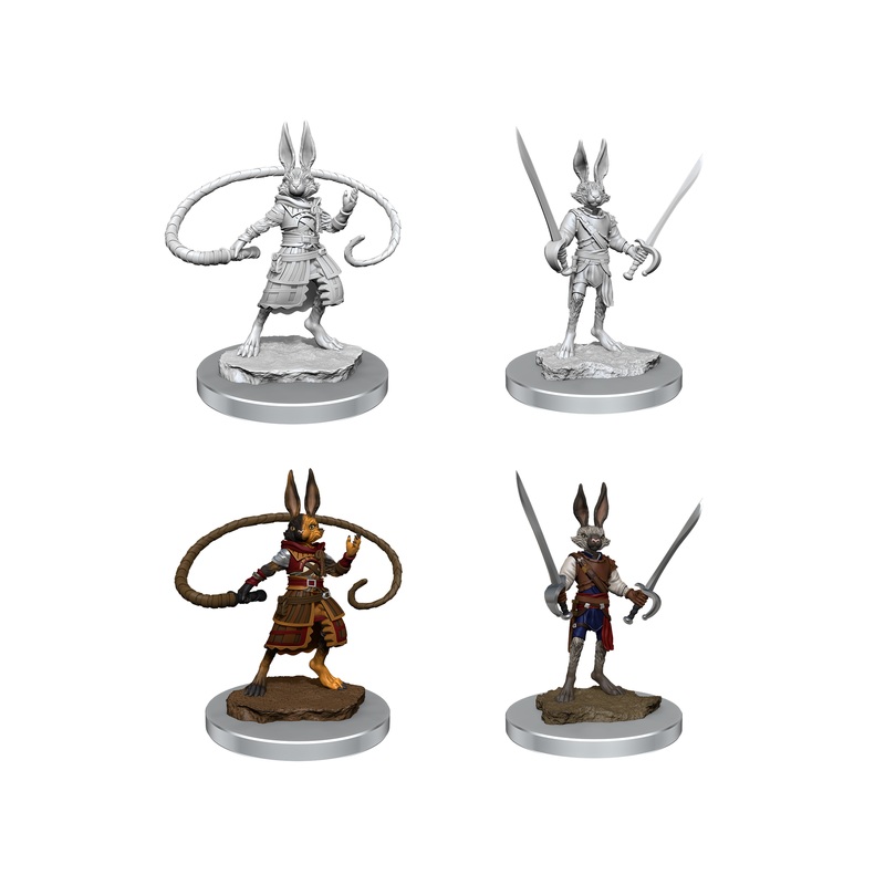 Wizkids - Dungeons and Dragons - Unpainted Miniature - Nolzurs Marvellous Miniatures - Harengon Rogues - 90487
