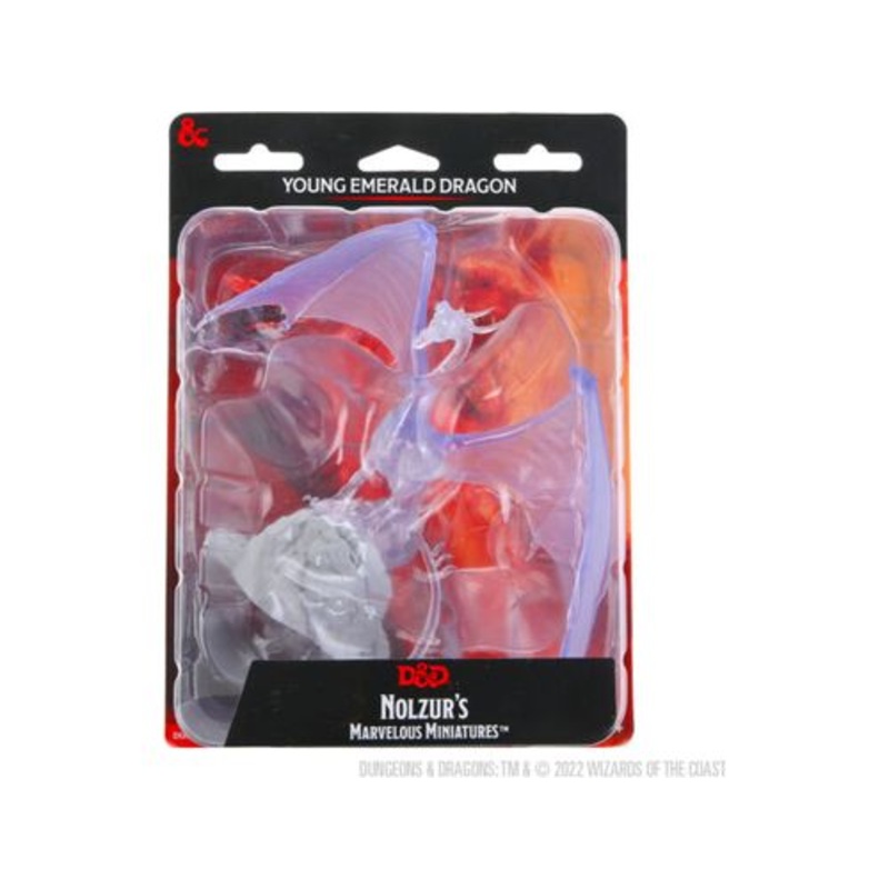 Wizkids - Dungeons and Dragons - Unpainted Miniature - Nolzurs Marvellous Miniatures - Young Emerald Dragon - 90491