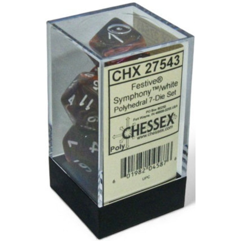 Chessex Dice - Festive Symphony with White - Set of 7 - CHX 27543