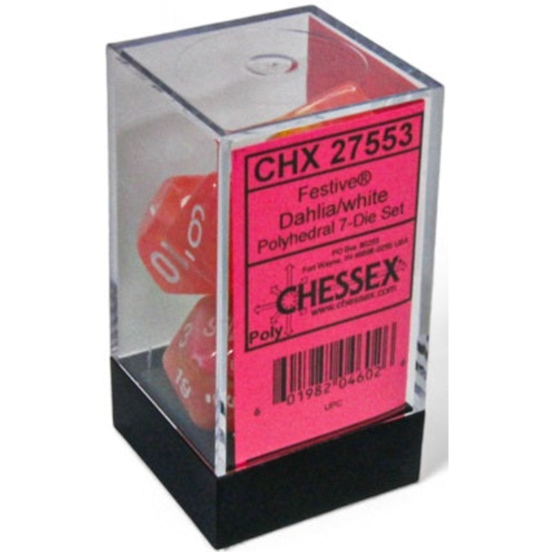 Chessex Dice - Luminary Festive Dahlia with White - Set of 7 - CHX 27553