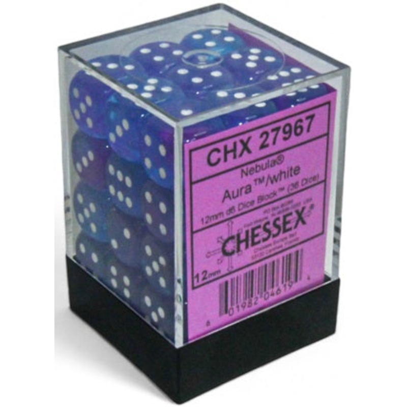 Chessex Dice - Nebula Aura with White - Set of 36 D6 - CHX 27967