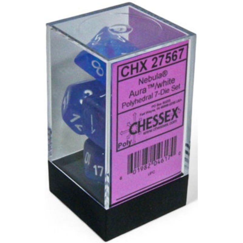 Chessex Dice - Nebula Aura with White - Set of 7 - CHX 27567