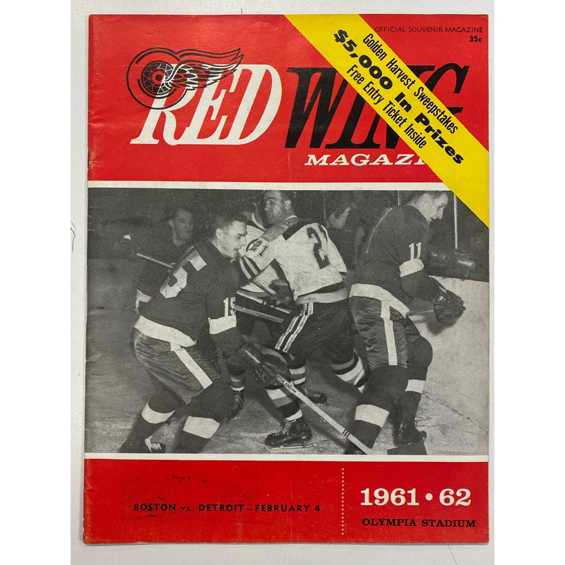 Olympia Stadium - Redwings Souvenir Magazine - 1961-62 - Vintage Magazine (Cond. FN-) - MG0104