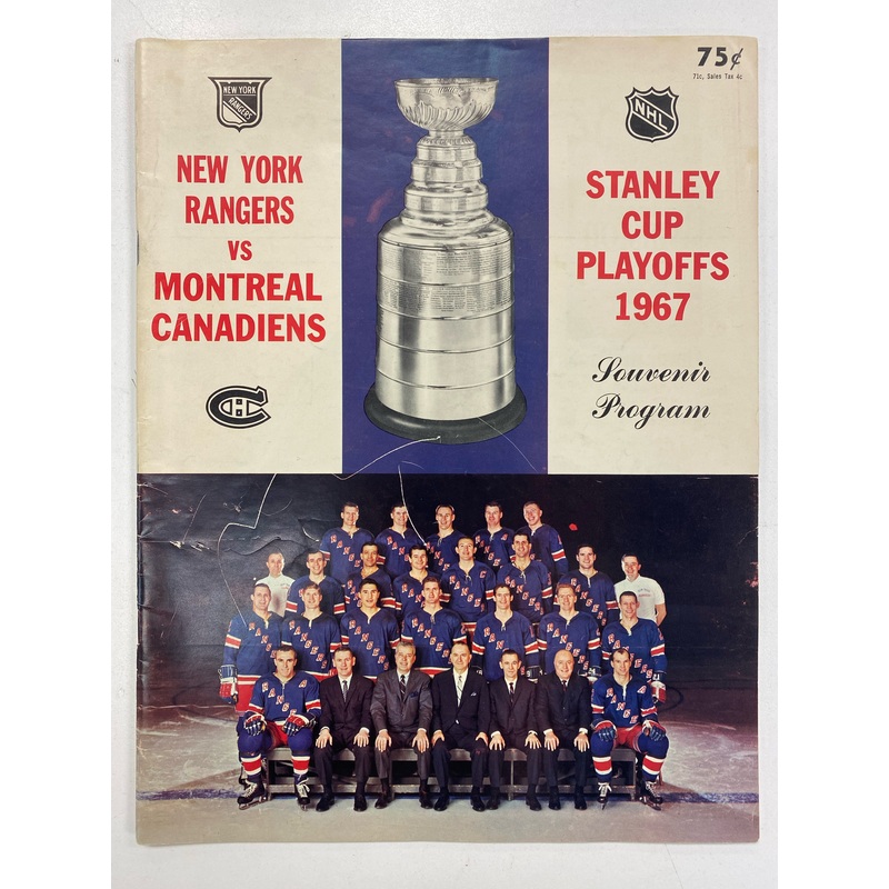 Sports News - New York Rangers vs Montreal Canadiens Souvenir Program - 1967 Stanley Cup Playoffs - Vintage Magazine (Cond. FN-) - MG0103