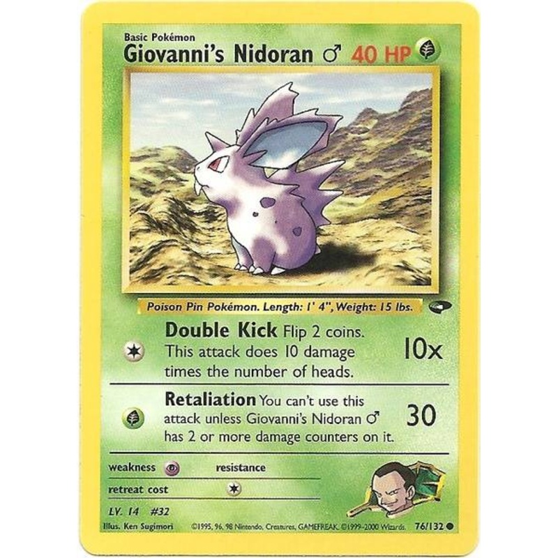 Giovanni's Nidoran (76/132) (Male) [Gym Challenge Unlimited]