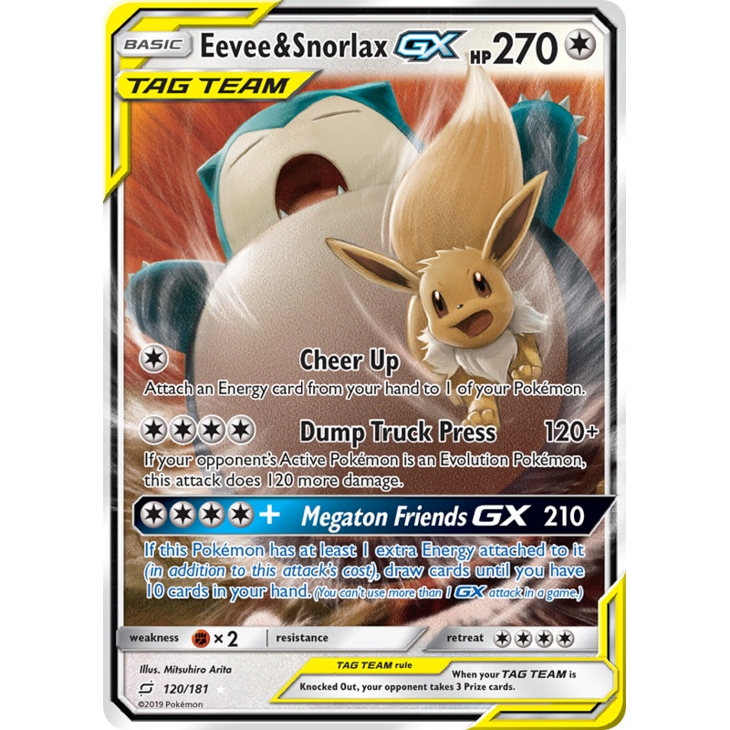 Eevee & Snorlax GX (120/181) [Sun & Moon: Team Up]