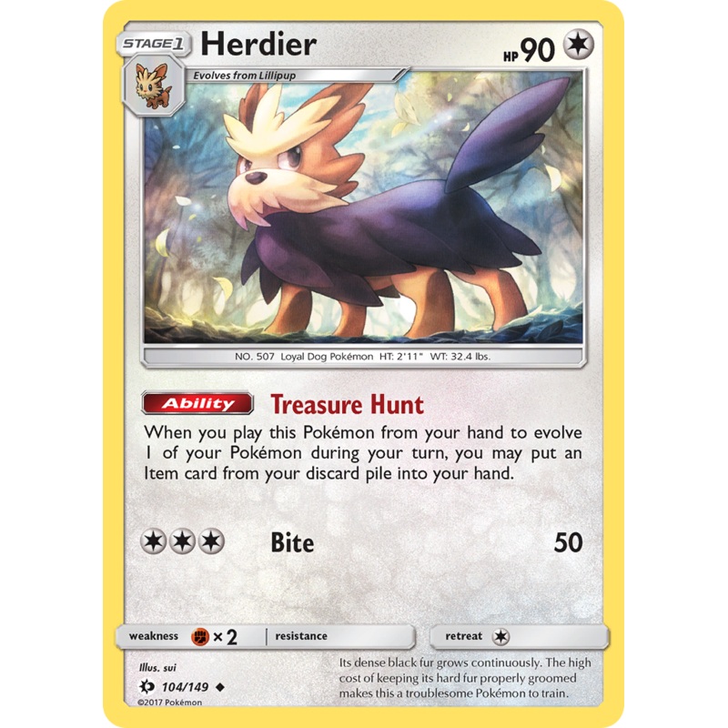 Herdier (104/149) [Sun & Moon: Base Set]