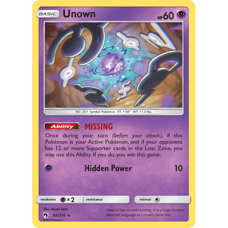 Unown (92/214) [Sun & Moon: Lost Thunder]
