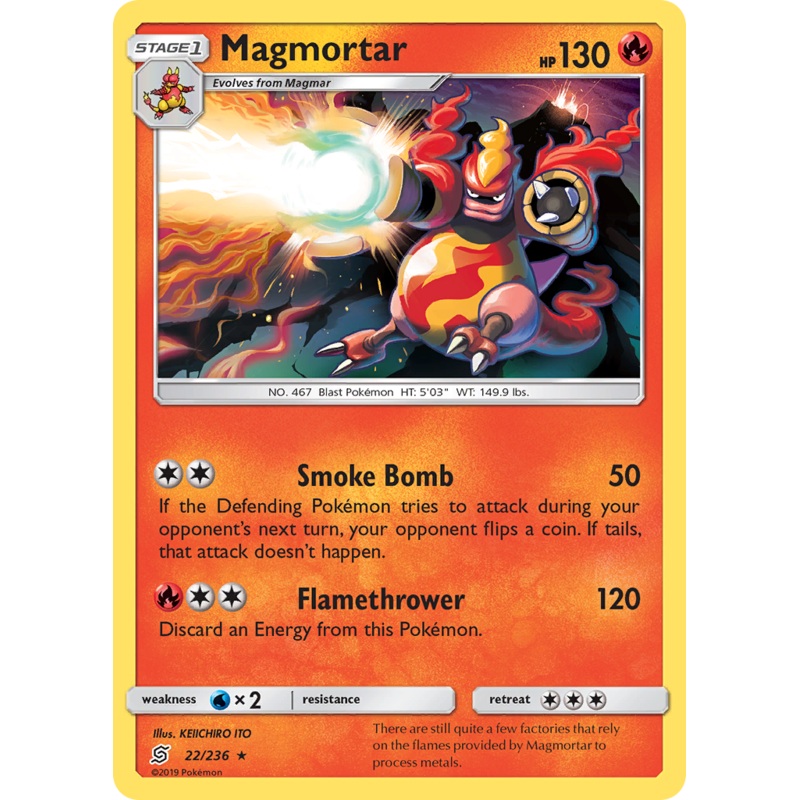Magmortar (22/236) [Sun & Moon: Unified Minds]