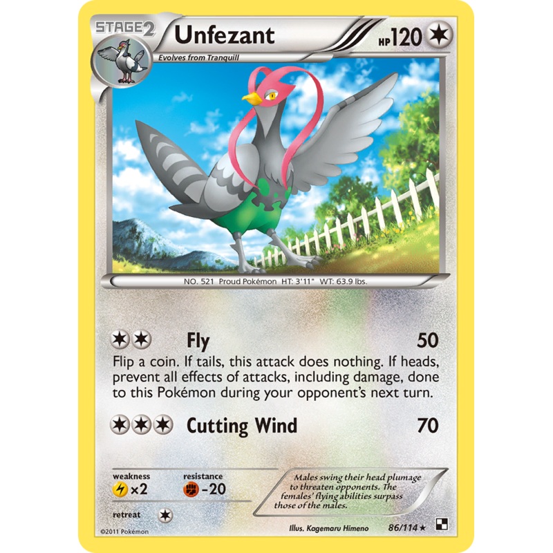 Unfezant (86/114) [Black & White: Base Set]