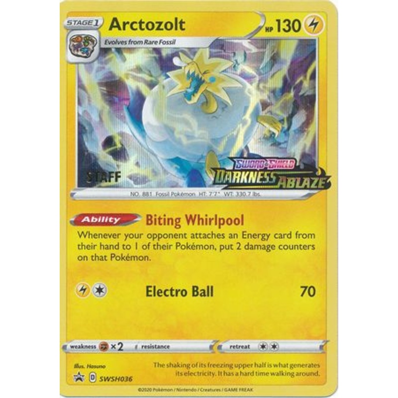 Arctozolt (SWSH036) (Staff Prerelease Promo) [Sword & Shield: Black Star Promos]
