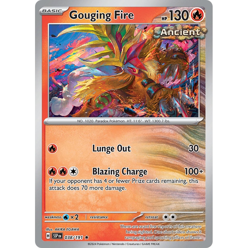 Gouging Fire (038/191) (Theme Deck Exclusive) [Scarlet & Violet: Surging Sparks]