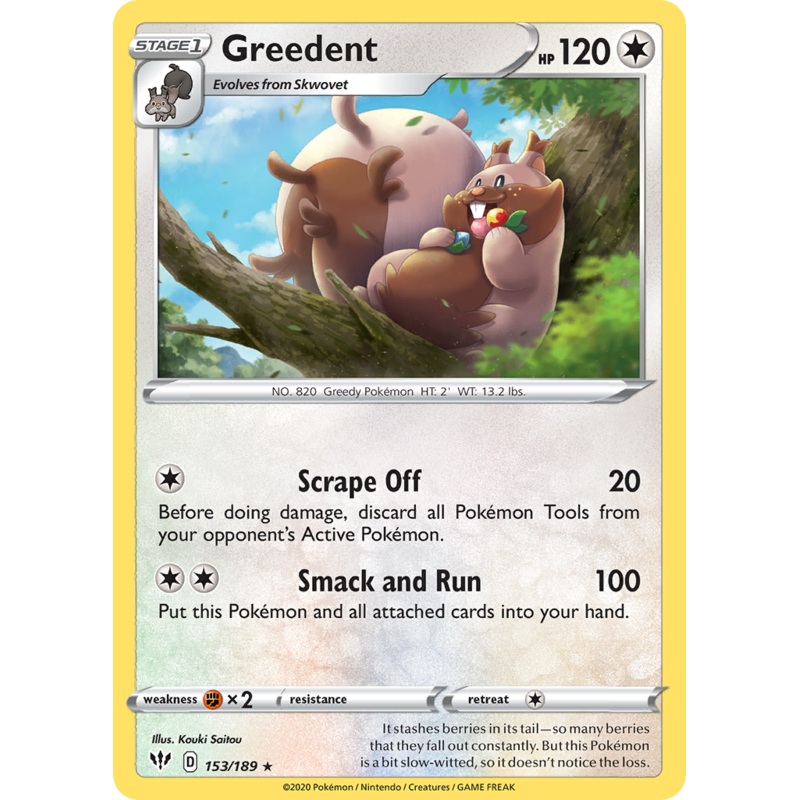 Greedent (153/189) [Sword & Shield: Darkness Ablaze]