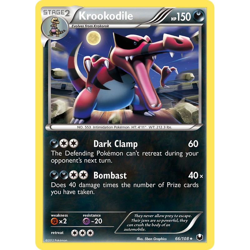 Krookodile (66/108) (Cosmos Holo) (Blister Exclusive) [Black & White: Dark Explorers]