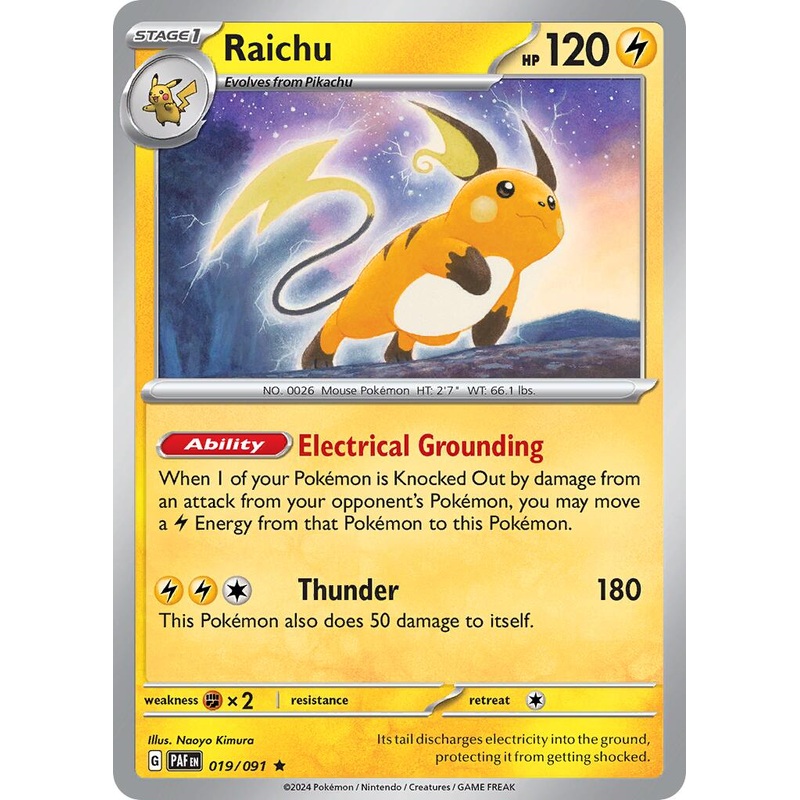 Raichu (019/091) (Theme Deck Exclusive) [Scarlet & Violet: Paldean Fates]