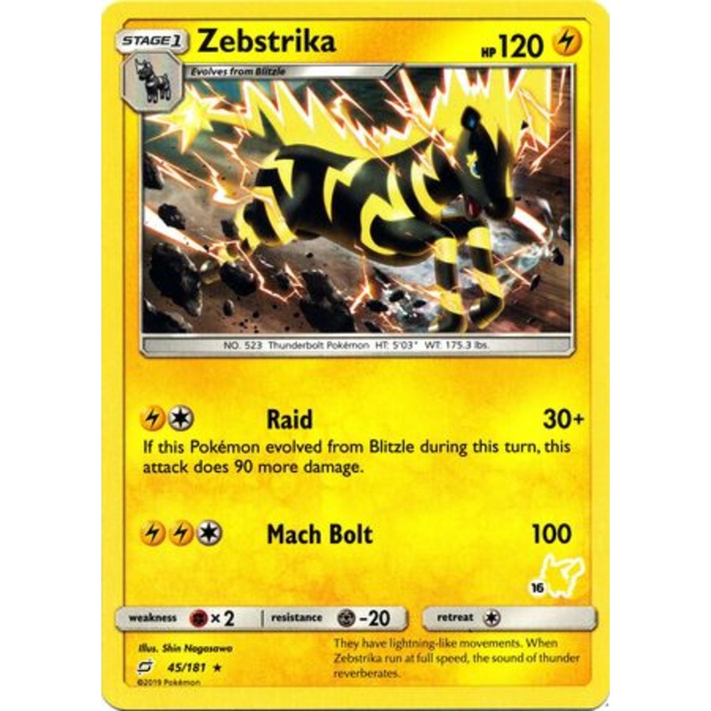 Zebstrika (45/181) (Pikachu Stamp #16) [Battle Academy 2020]