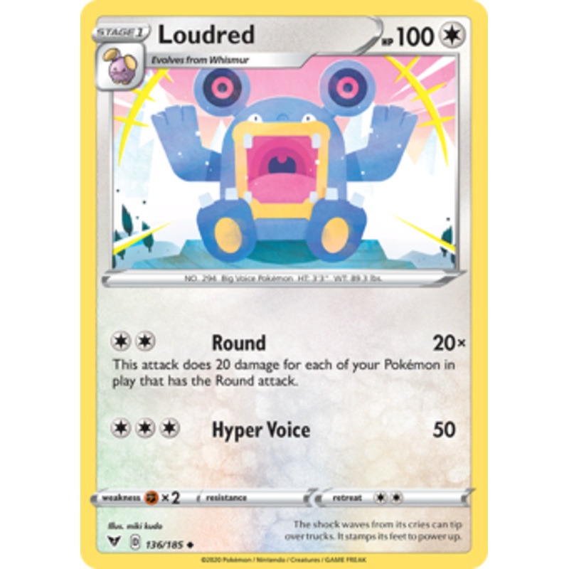 Loudred (136/185) [Sword & Shield: Vivid Voltage]