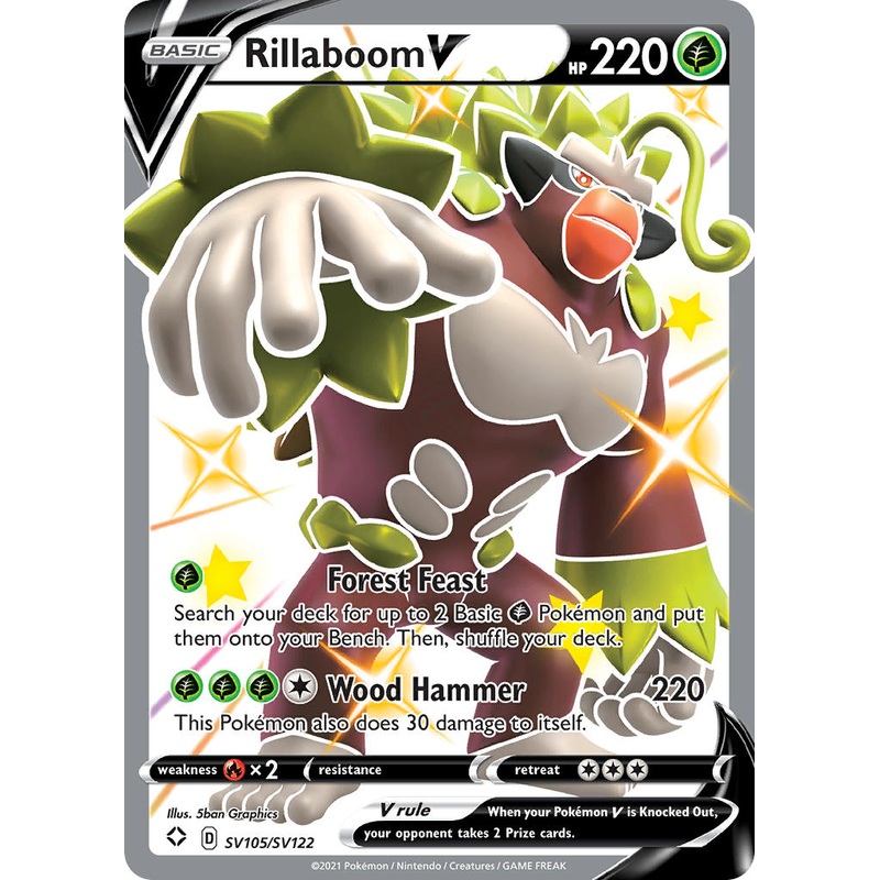 Rillaboom V (SV105/SV122) [Sword & Shield: Shining Fates]