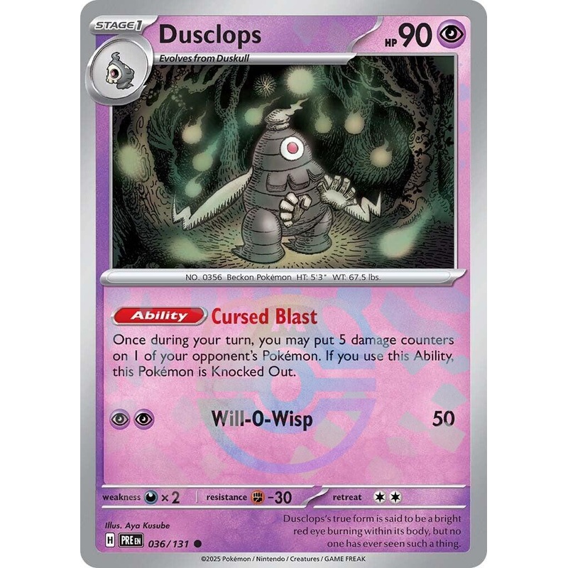 Dusclops (036/131) (Master Ball Pattern) [Scarlet & Violet: Prismatic Evolutions]