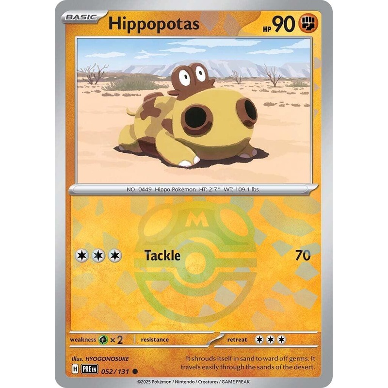 Hippopotas (052/131) (Master Ball Pattern) [Scarlet & Violet: Prismatic Evolutions]