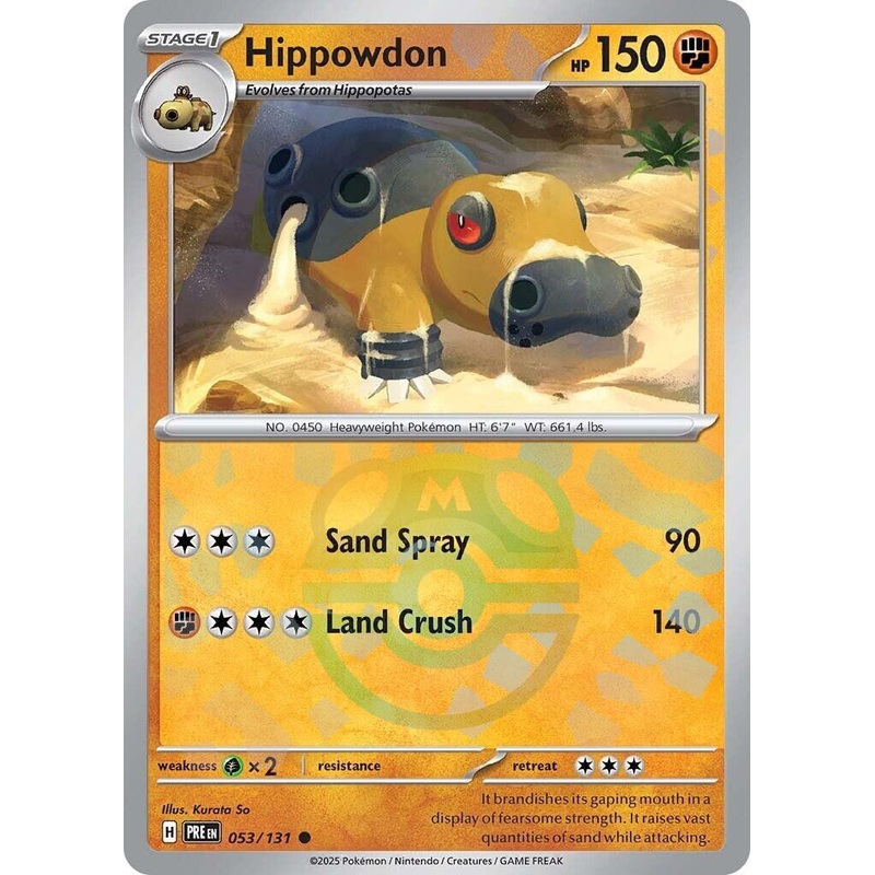 Hippowdon (053/131) (Master Ball Pattern) [Scarlet & Violet: Prismatic Evolutions]