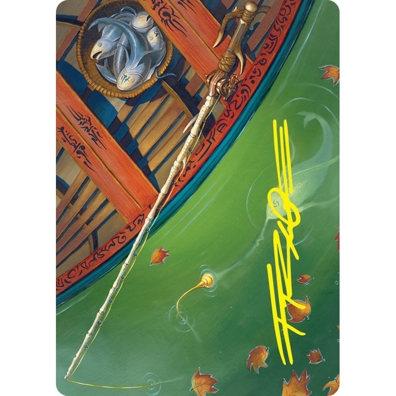 Fishing Pole Art Card (18/54) (Gold-Stamped Signature) [Foundations Art Series]