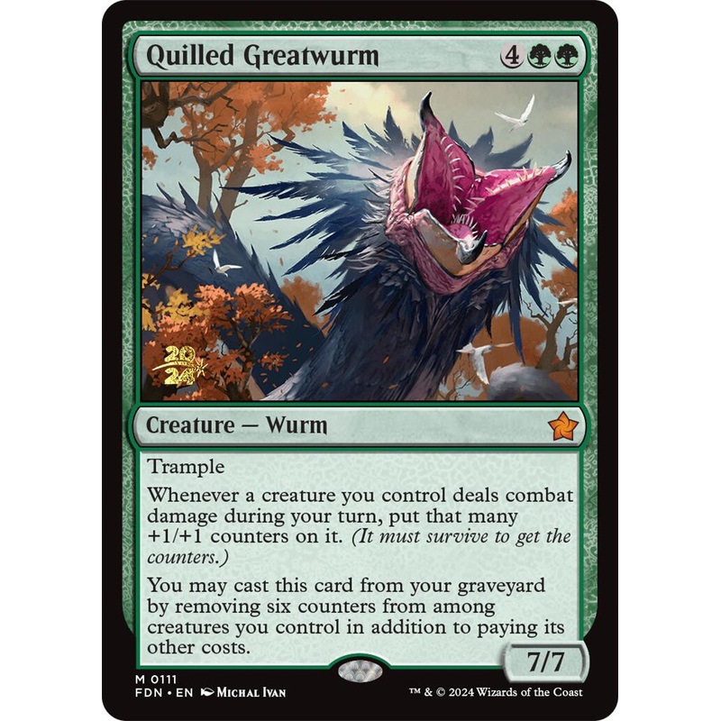Quilled Greatwurm [Foundations Prerelease Promos]
