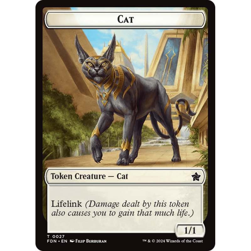 Cat (0027) // Phyrexian Goblin Double-Sided Token [Foundations Tokens]