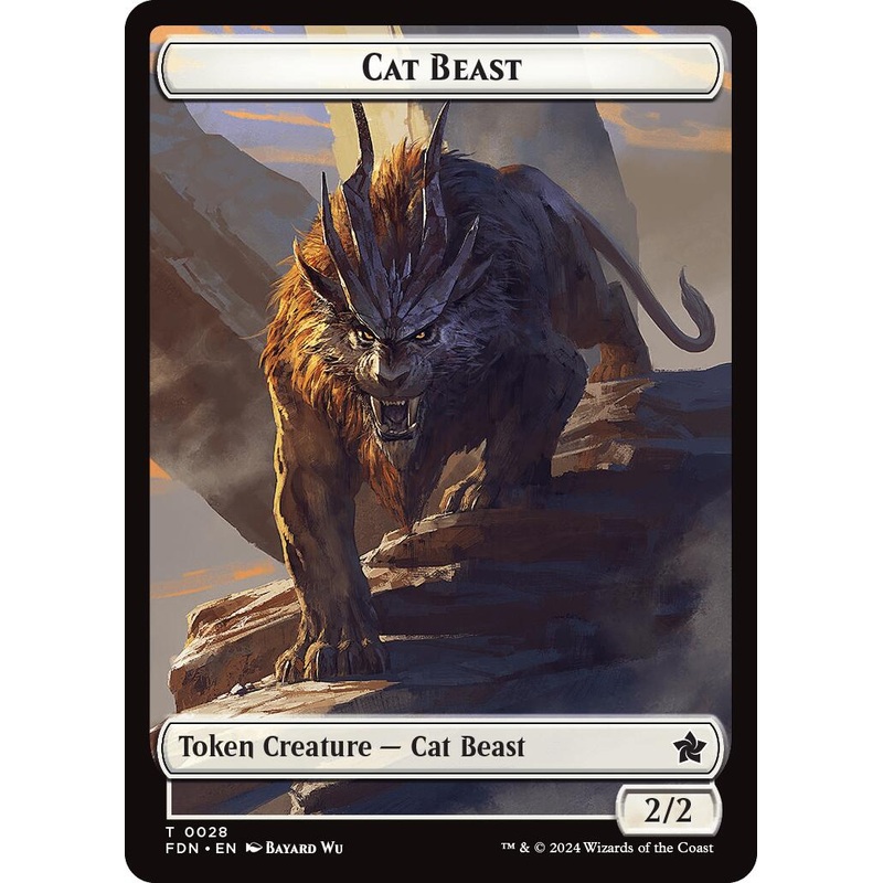Cat Beast // Dragon (0017) Double-Sided Token [Foundations Tokens]