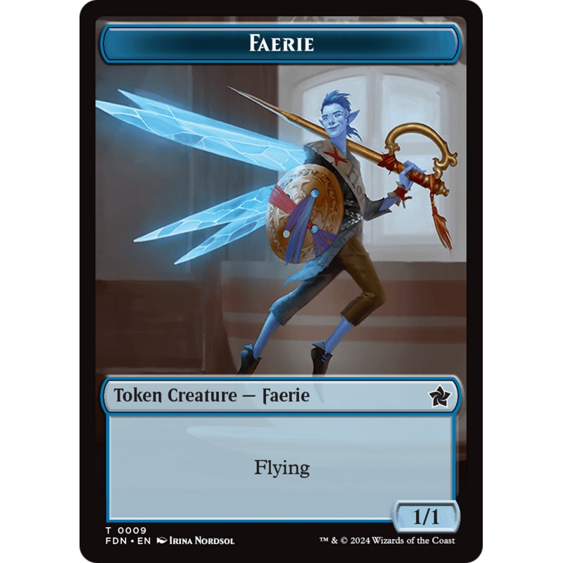 Soldier // Faerie Double-Sided Token [Foundations Tokens]