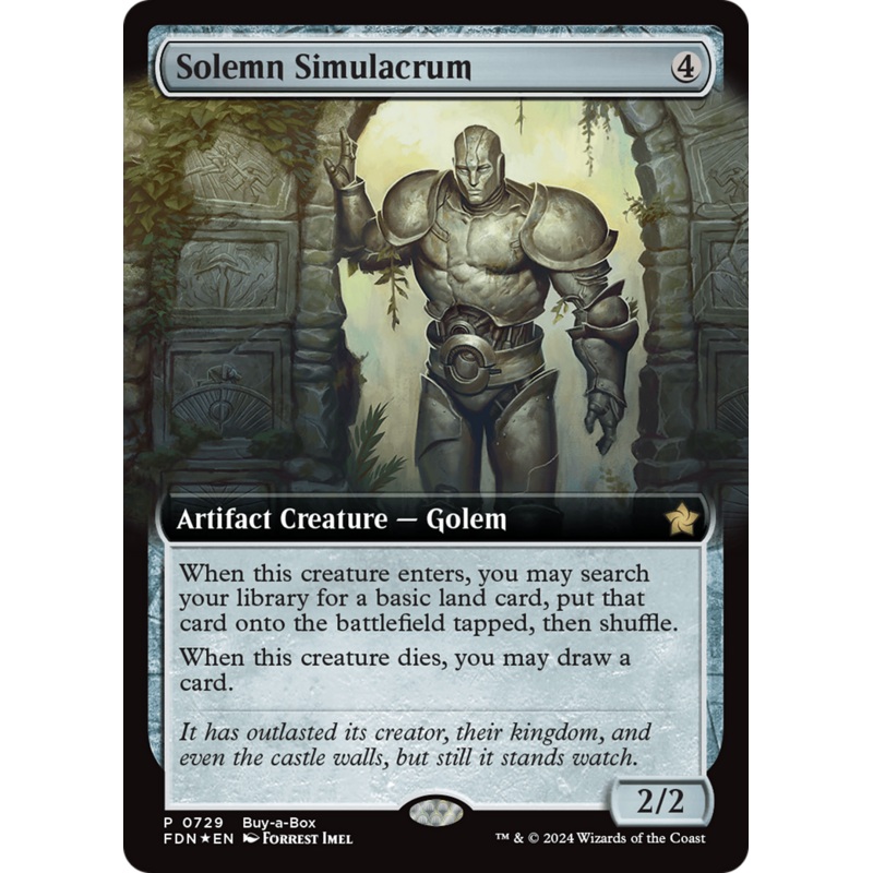 Solemn Simulacrum (Extended Art) (Buy-A-Box) [Foundations Promos]