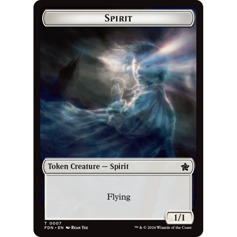 Spirit // Cat (0001) Doubled-Sided Token [Foundations Tokens]