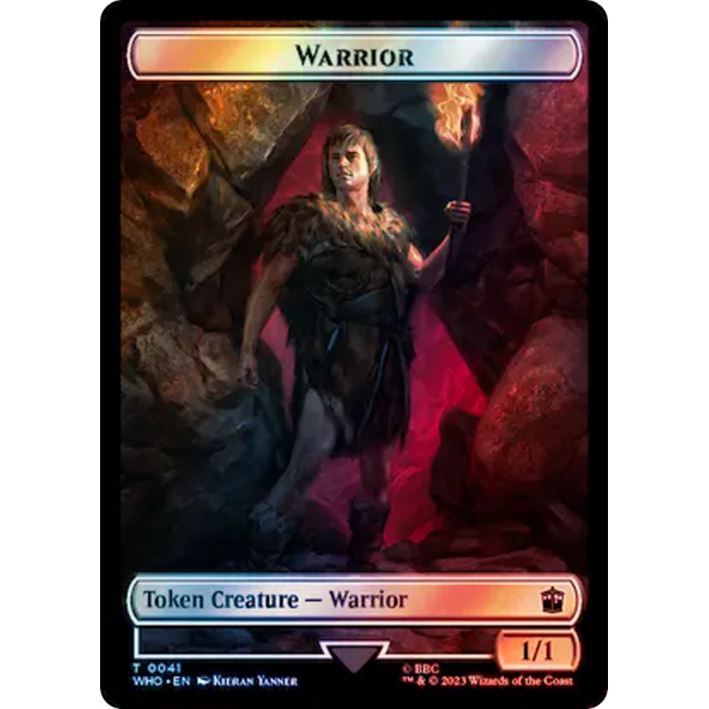 Warrior // Beast (0049) Double-Sided Token (Surge Foil) [Doctor Who Tokens]