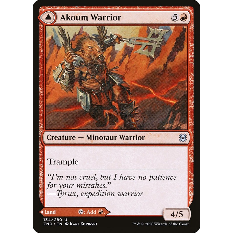Akoum Warrior // Akoum Teeth [Zendikar Rising]