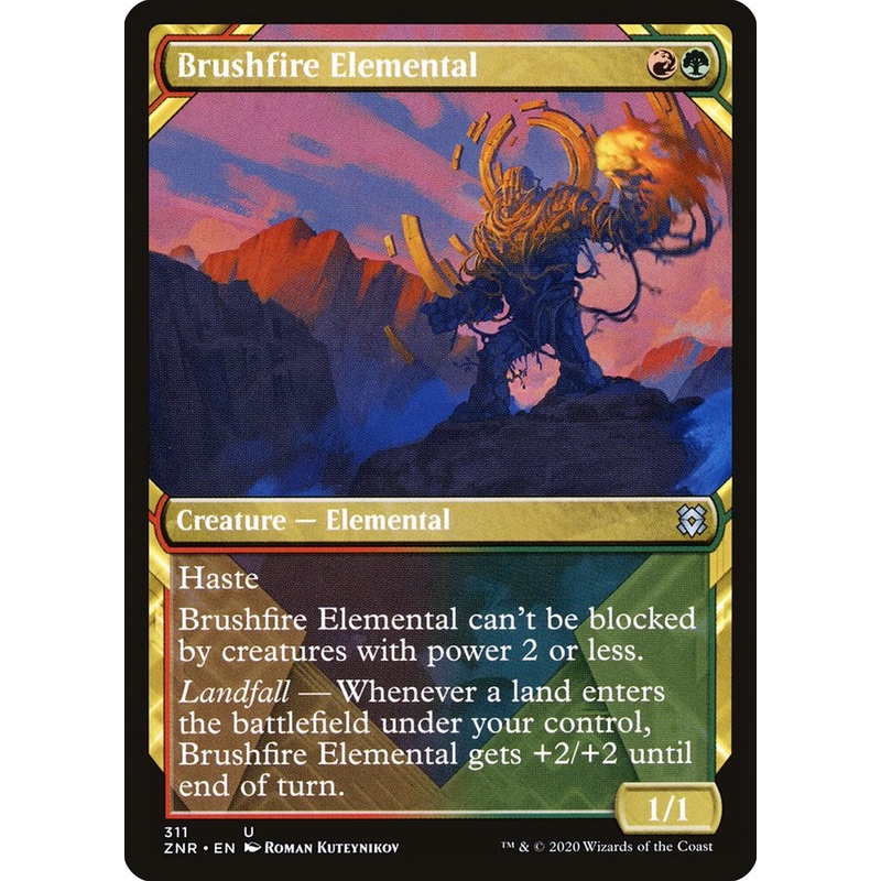 Brushfire Elemental (Showcase) [Zendikar Rising]