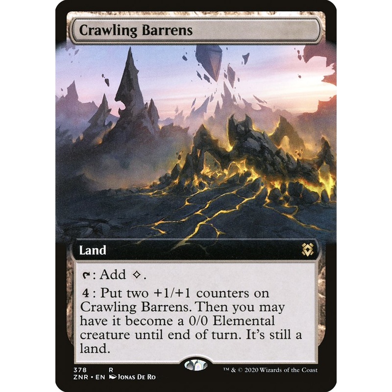 Crawling Barrens (Extended Art) [Zendikar Rising]